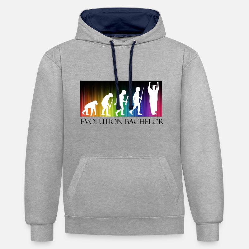 Evolution Bachelor - Contrast hoodie - heather grey/navy
