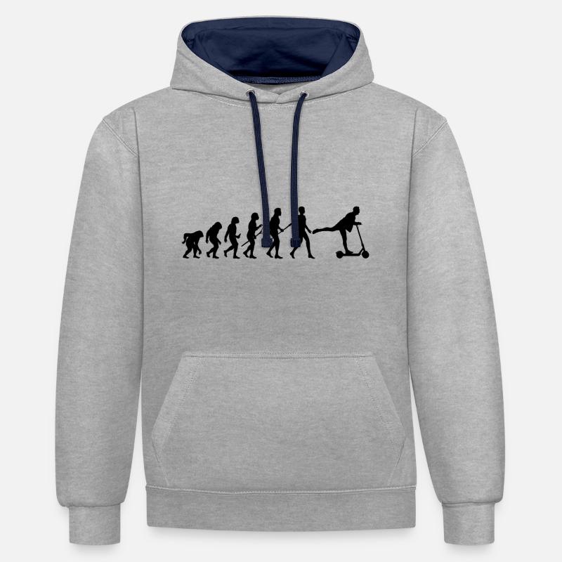 Escooter E-Scooter Evolution - Kontrast-Hoodie - Grau meliert/Navy