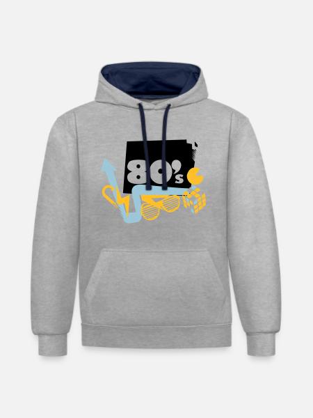 80s - Contrast hoodie - heather grey/navy