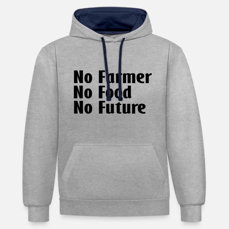 Die Bauern Proteste - Kontrast-Hoodie - Grau meliert/Navy