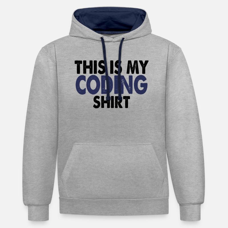 Coding nerd computer programming - Contrast hoodie - heather grey/navy