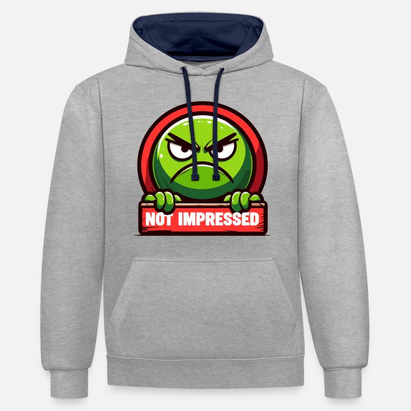 Pas impressionné - Sweat à capuche contrasté - gris chiné/bleu marine