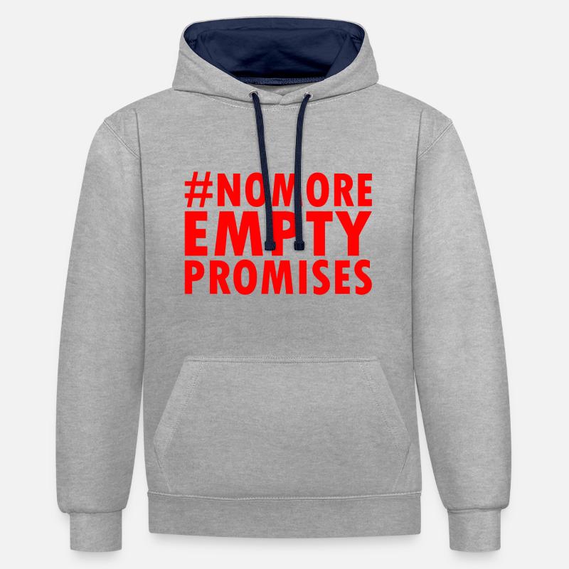 no more empty promises - Sweat à capuche contrasté - gris chiné/bleu marine