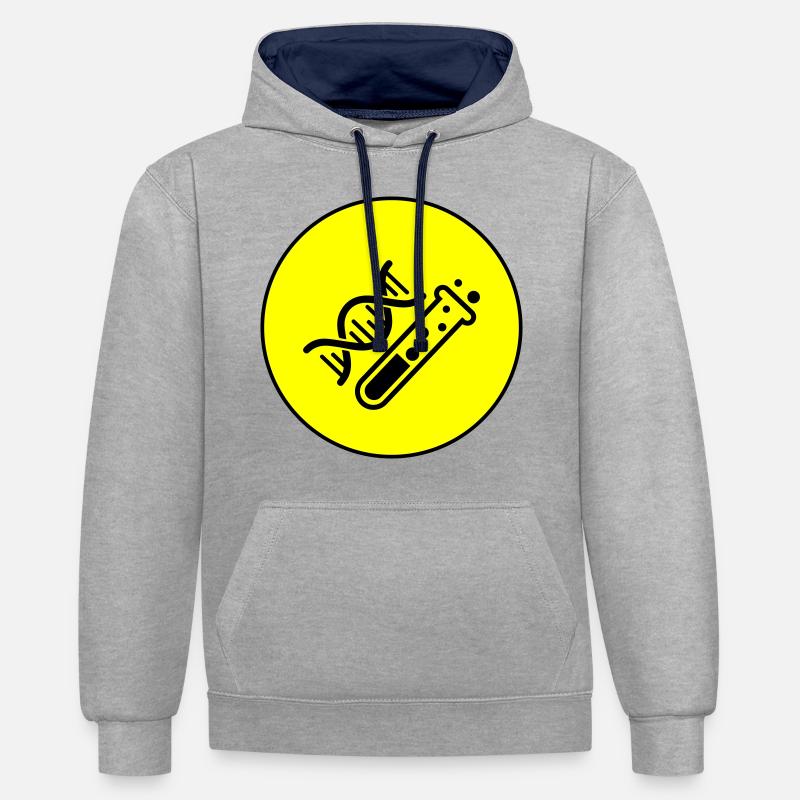 Chimie des éprouvettes - Sweat à capuche contrasté - gris chiné/bleu marine