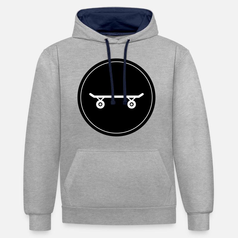 Skateboard Skaters - Sweat à capuche contrasté - gris chiné/bleu marine