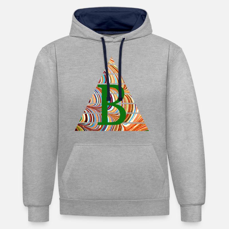triangle e 56 b - Contrast hoodie - heather grey/navy