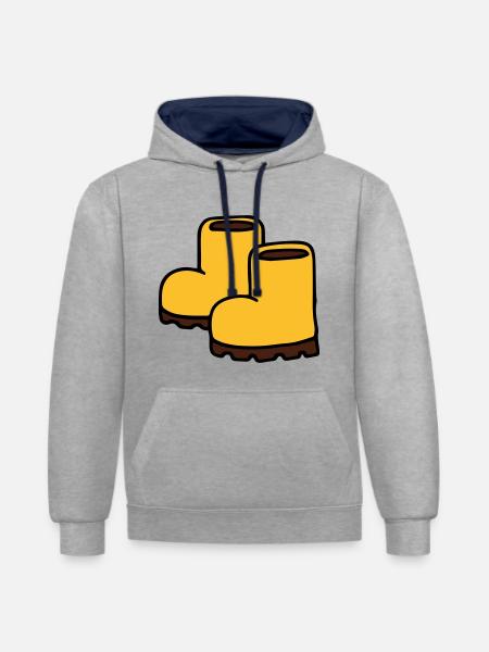 Boots Winter Boots Rain Boots - Contrast hoodie - heather grey/navy