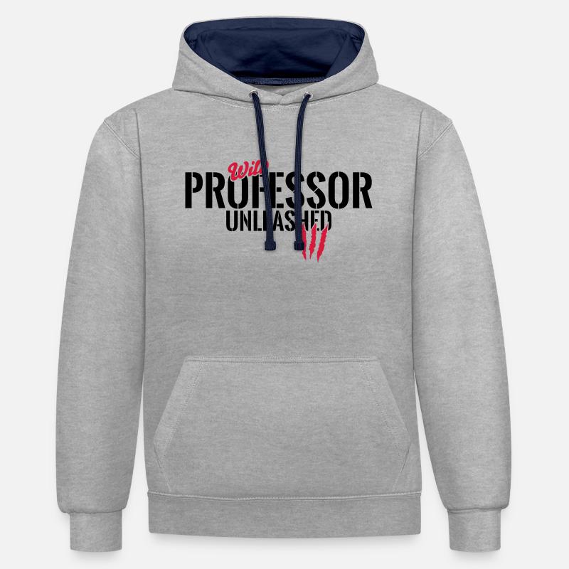 Professeur Wilder unleashed - Sweat à capuche contrasté - gris chiné/bleu marine
