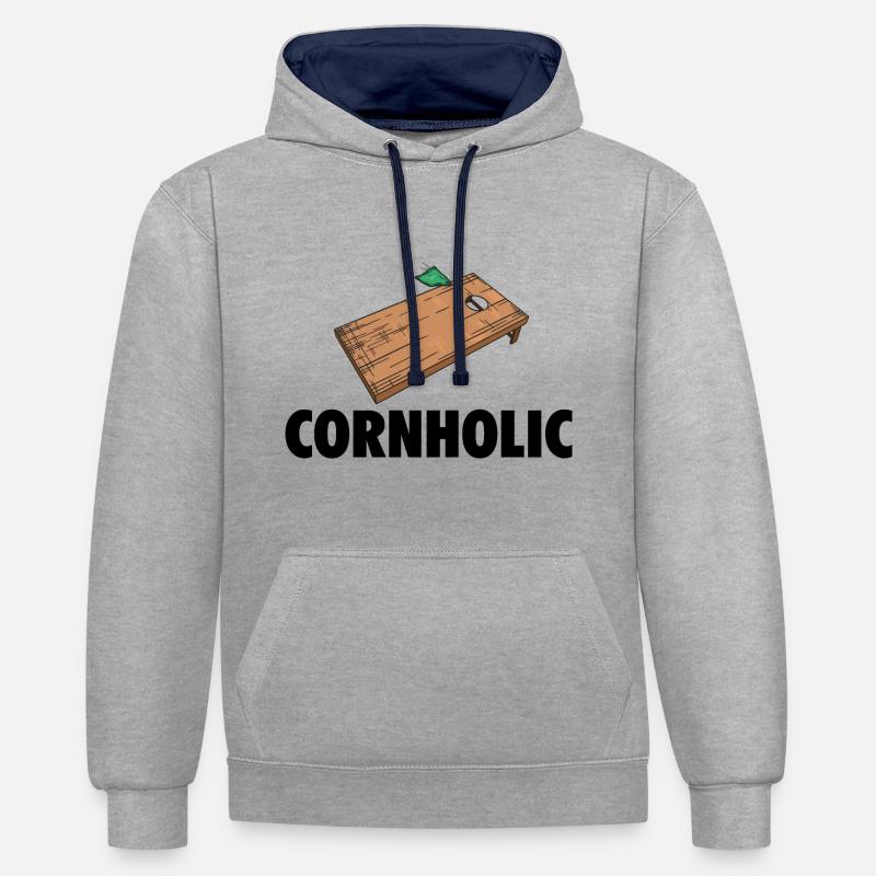 Cornhole - Sweat à capuche contrasté - gris chiné/bleu marine