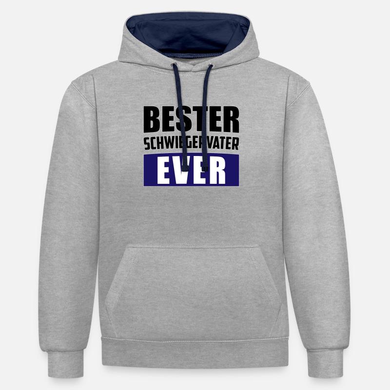 Schwiegervater Bester Beste Coole Geschenkidee - Kontrast-Hoodie - Grau meliert/Navy
