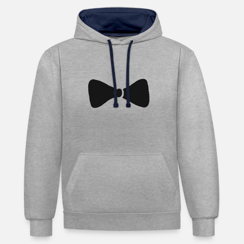 Fliege Anzug Schick Geschenk - Sweat à capuche contrasté - gris chiné/bleu marine