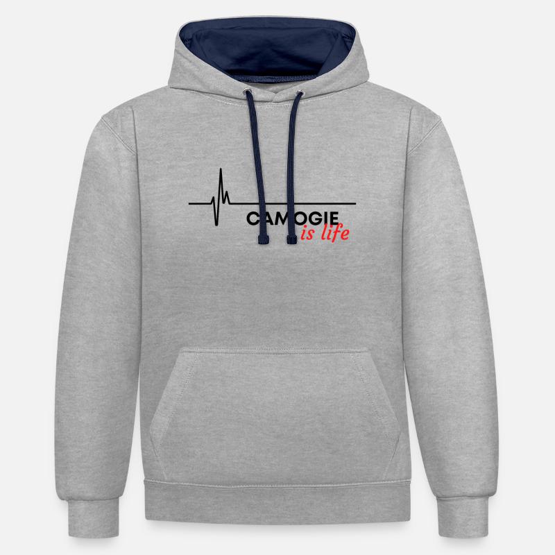 Camogie, c’est la vie - Sweat à capuche contrasté - gris chiné/bleu marine
