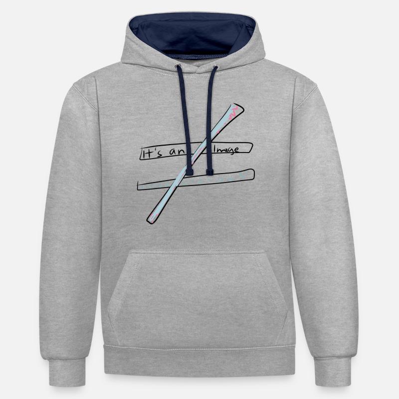 Calcul d’équation - Sweat à capuche contrasté - gris chiné/bleu marine