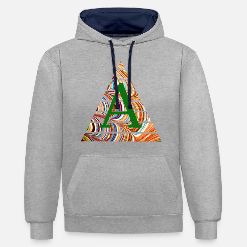 triangle e 56 a - Contrast hoodie - heather grey/navy
