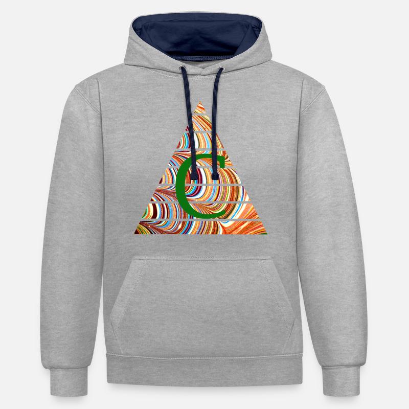 triangle e 56 c - Contrast hoodie - heather grey/navy