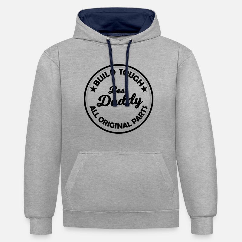 Le meilleur papa - Sweat à capuche contrasté - gris chiné/bleu marine