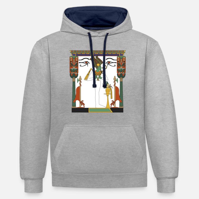 Osiris - Sweat à capuche contrasté - gris chiné/bleu marine