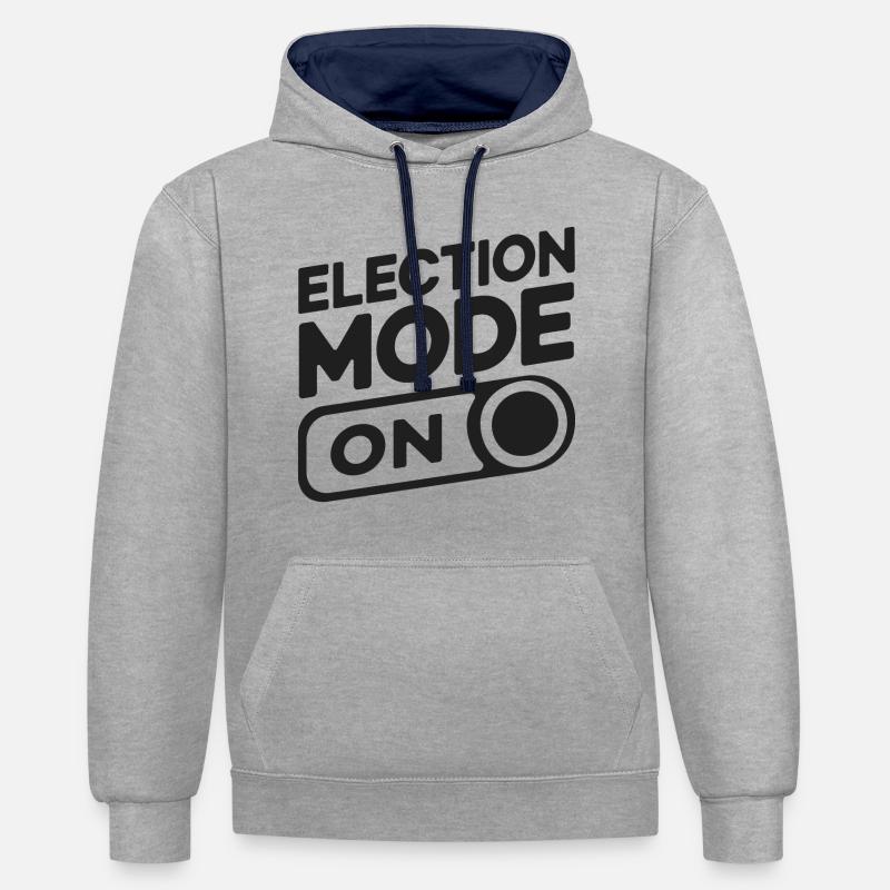 Mode électoral activé - Sweat à capuche contrasté - gris chiné/bleu marine