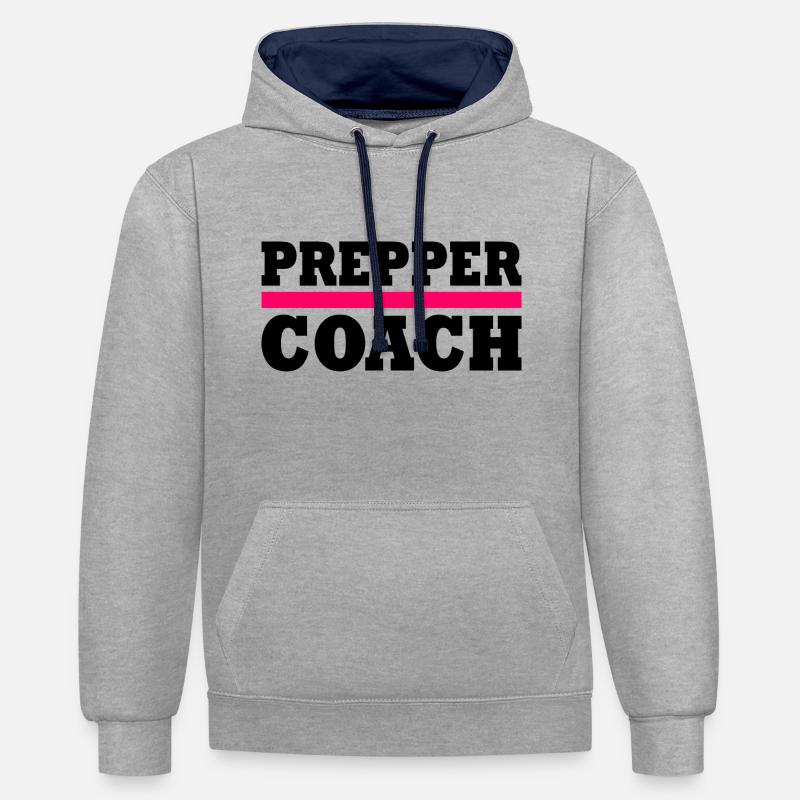 Prepper - Sweat à capuche contrasté - gris chiné/bleu marine