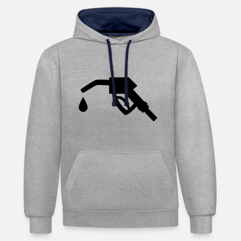 Robinet - Sweat à capuche contrasté - gris chiné/bleu marine