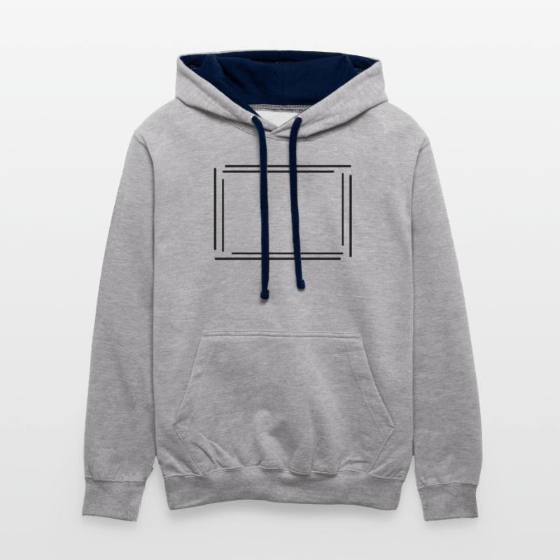 Rectangular frame with black lines Contrast hoodie