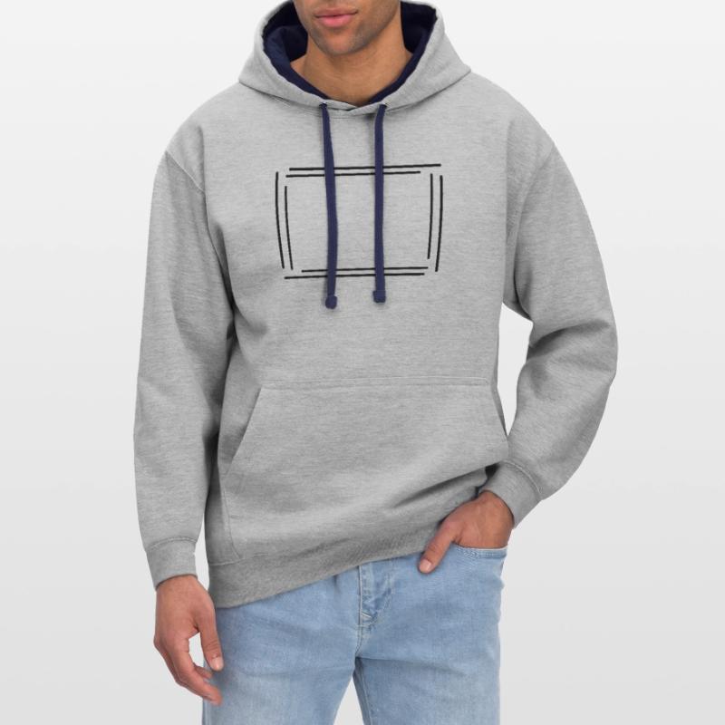 Rectangular frame with black lines Contrast hoodie