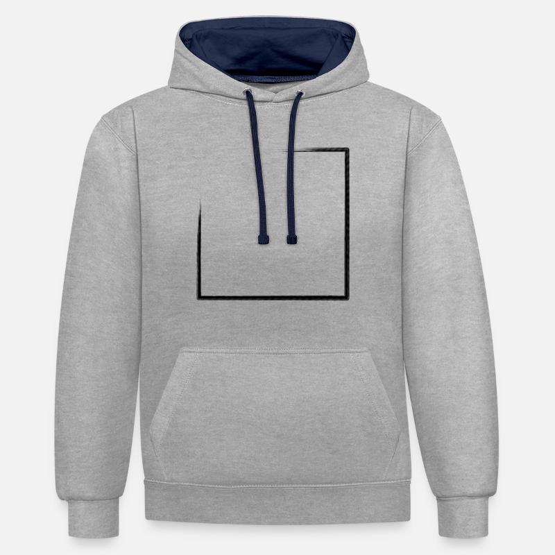 Weathered rectangular frame - Contrast hoodie - heather grey/navy