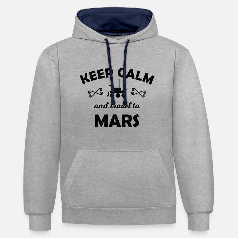 Le voyage vers Mars - Sweat à capuche contrasté - gris chiné/bleu marine