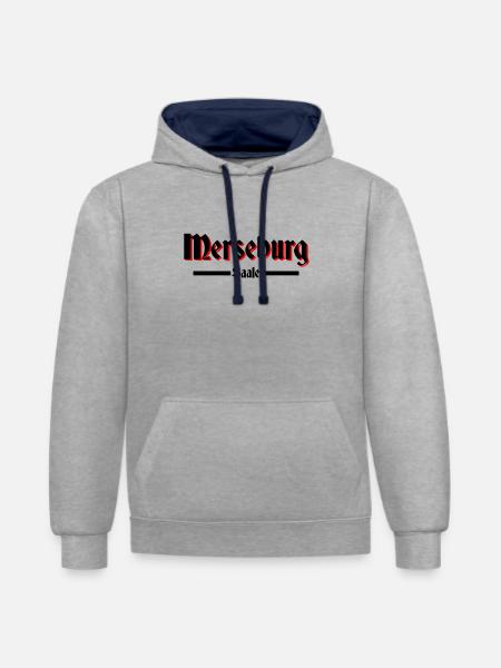 Merseburg - Kontrast-Hoodie - Grau meliert/Navy