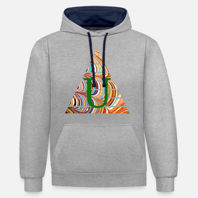Triangle E 56 U - Contrast hoodie - heather grey/navy