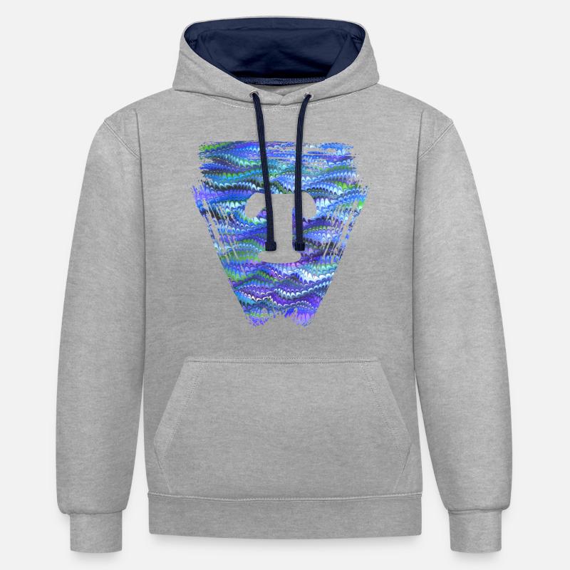 Triangle E 103 T - Contrast hoodie - heather grey/navy