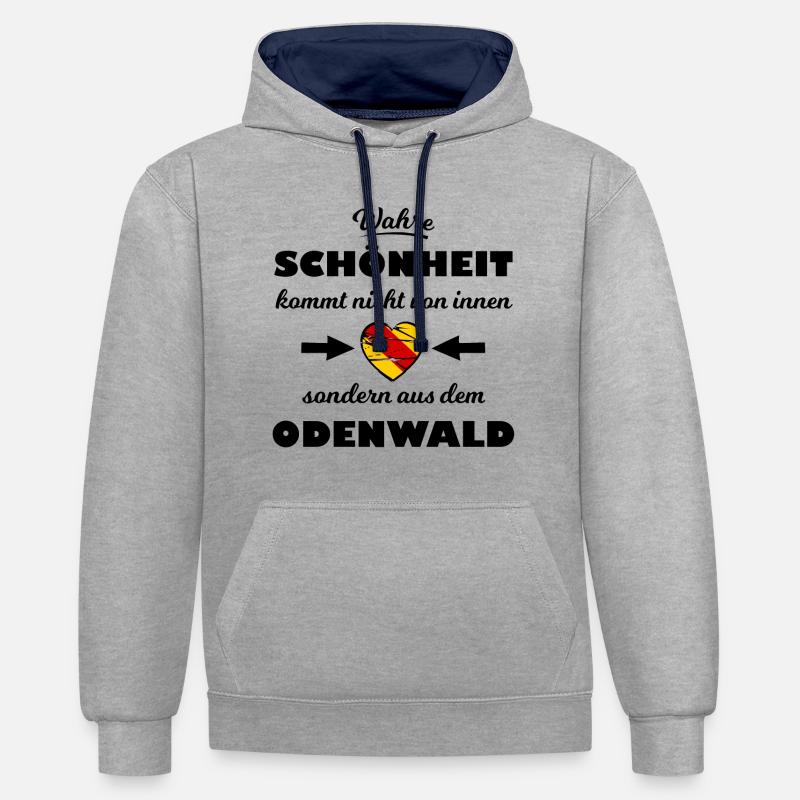 La beauté de l’Odenwald - Sweat à capuche contrasté - gris chiné/bleu marine