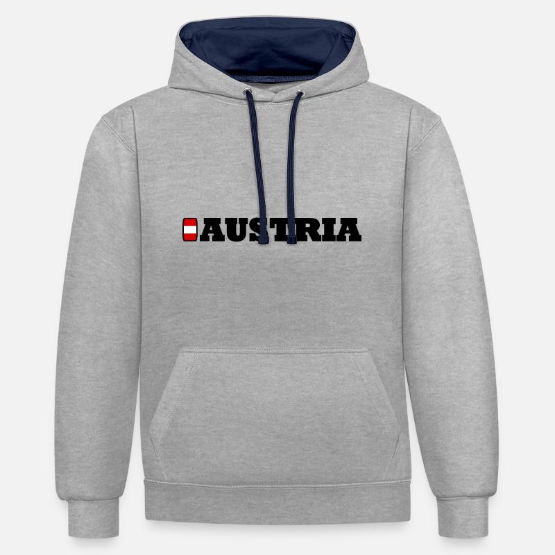Austria / Austria - Contrast hoodie - heather grey/navy