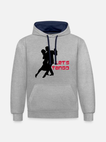 Lets Tango 1 - Contrast hoodie - heather grey/navy