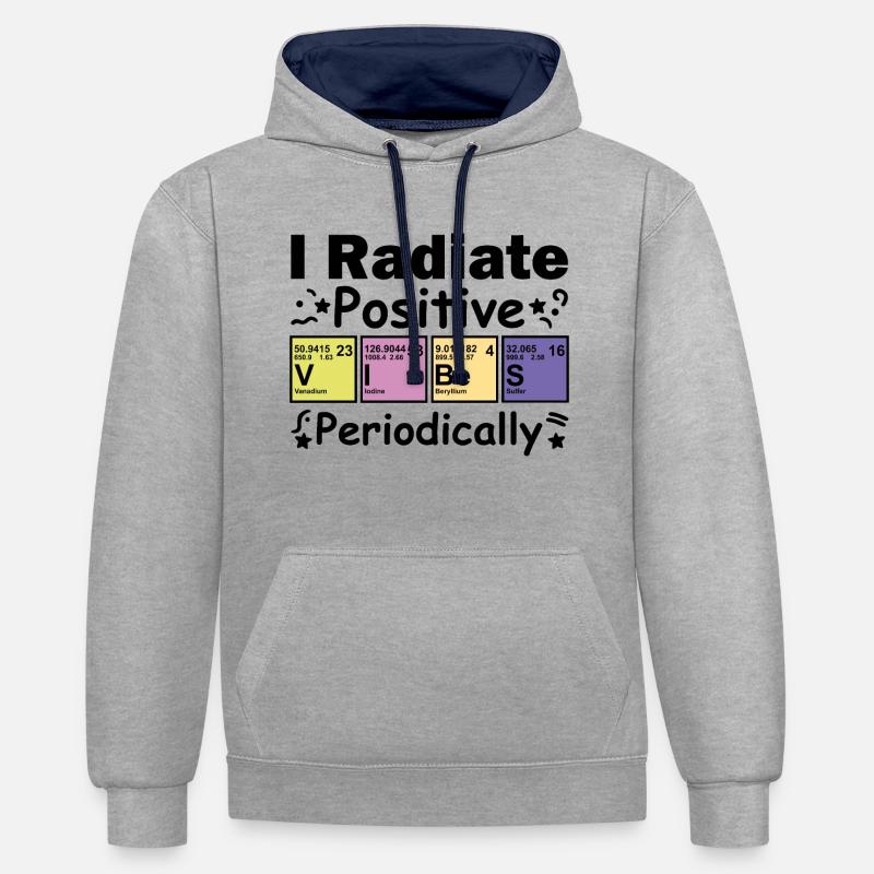 Éléments optimistes - Sweat à capuche contrasté - gris chiné/bleu marine