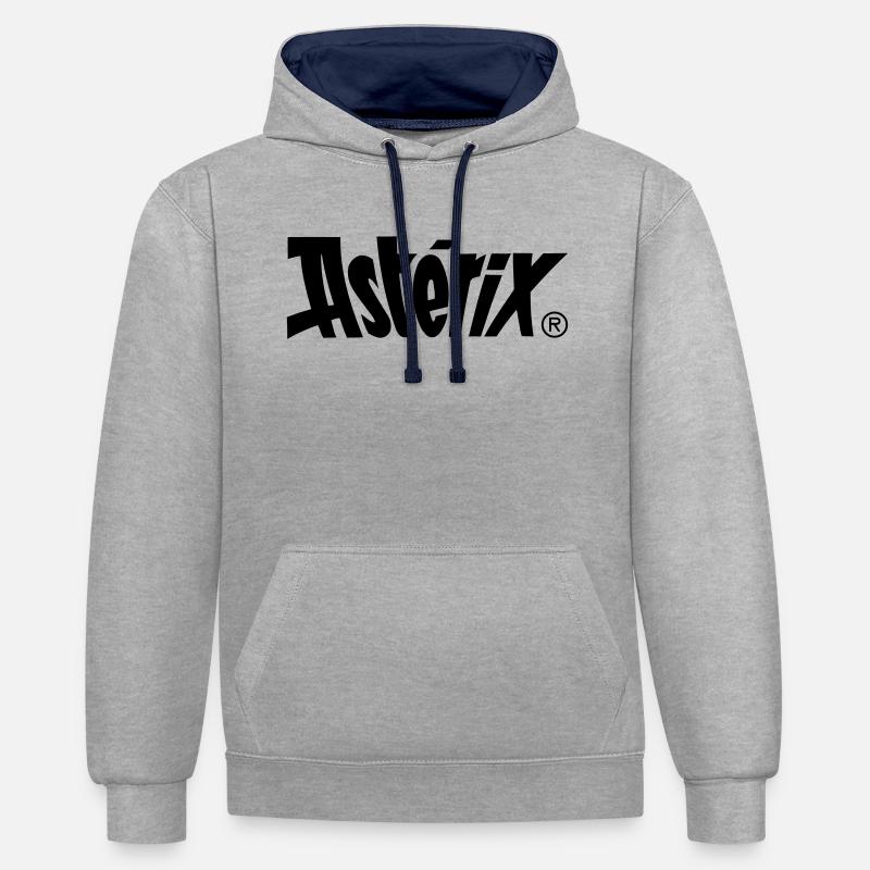 Asterix & Obelix - Asterix Logo - Sweat à capuche contrasté - gris chiné/bleu marine