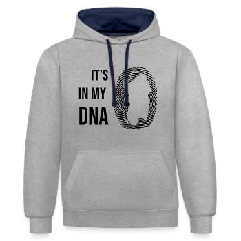 Sardinien Urlaub Sardegna Italien Geschenk Idee - Kontrast-Hoodie - Grau meliert/Navy - Vorne - Liana (172cm) & Jaron (178cm)
