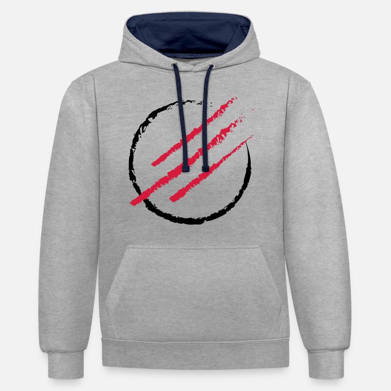 Scratch the Circle - Contrast hoodie - heather grey/navy