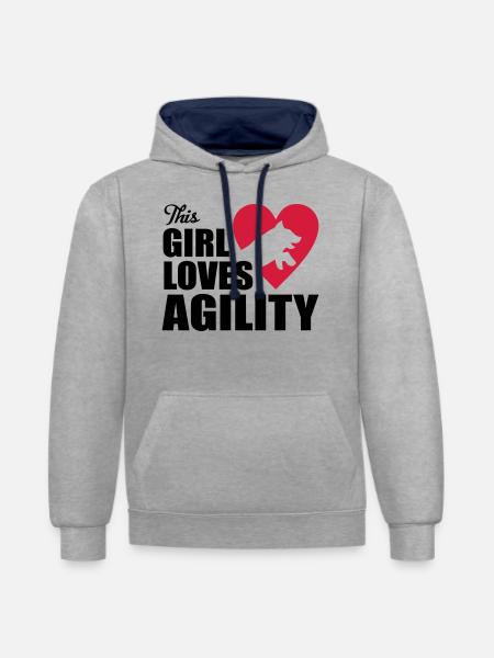Agility - Contrast hoodie - heather grey/navy