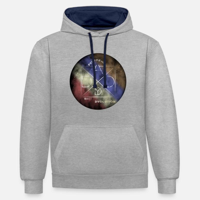 Performing Daddy Evolution - Kontrast-Hoodie - Grau meliert/Navy
