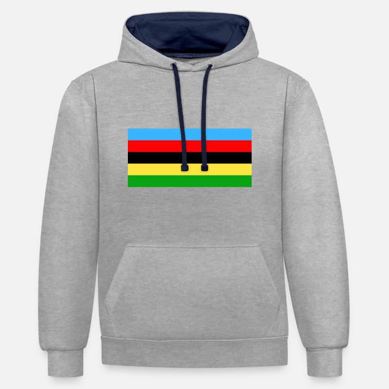 Champion du monde - Sweat à capuche contrasté - gris chiné/bleu marine