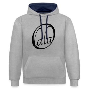 Oh lala - Kontrast-Hoodie - Grau meliert/Navy - Vorne - Liana (172cm) & Jaron (178cm)