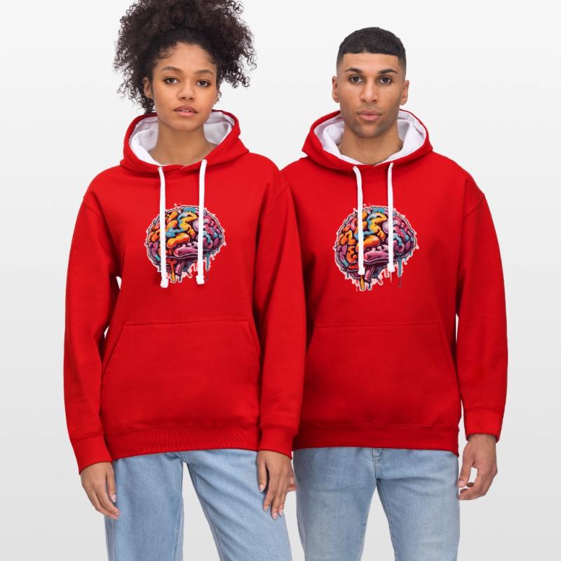 Brain / Knowledge / Intelligence / Smart / Thinking Contrast hoodie