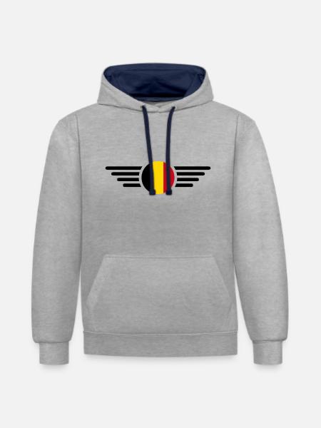 Belgium - Contrast hoodie - heather grey/navy
