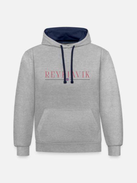 Reykjavik, Iceland Style Design T-Shirt - Contrast hoodie - heather grey/navy
