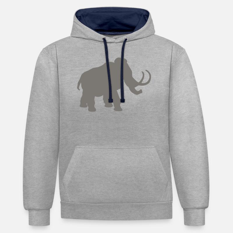 mammouth - Sweat à capuche contrasté - gris chiné/bleu marine