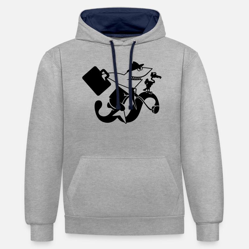 Paragraphe / Avocat Paragraphe (e 1c) - Sweat à capuche contrasté - gris chiné/bleu marine