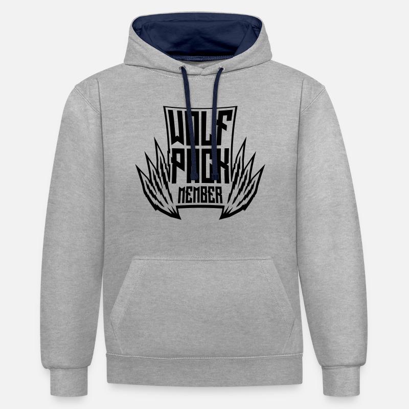 Équipe Wolf Pack - Sweat à capuche contrasté - gris chiné/bleu marine