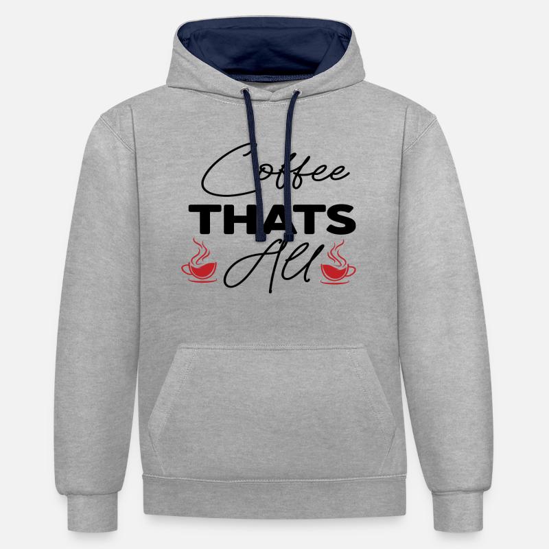 Café C’est tout - Sweat à capuche contrasté - gris chiné/bleu marine