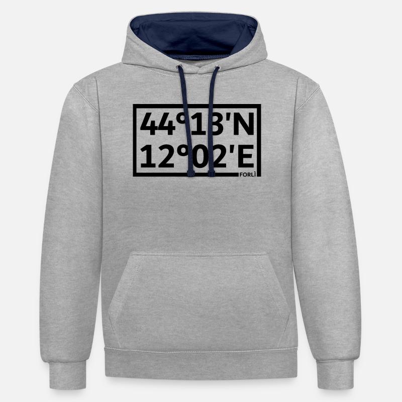 Coordonnées forlì - Sweat à capuche contrasté - gris chiné/bleu marine